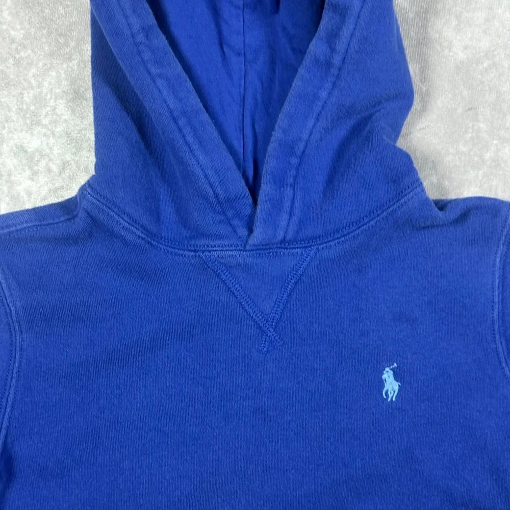 Polo Ralph Lauren Kids Size S 8 Royal Blue Fleece Pullover Hoodie Pony Logo‎